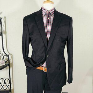 JOS A BANK Travel Tech Men's Sport Coat Blazer Black Twill Wool Blend Slim‎ 43R